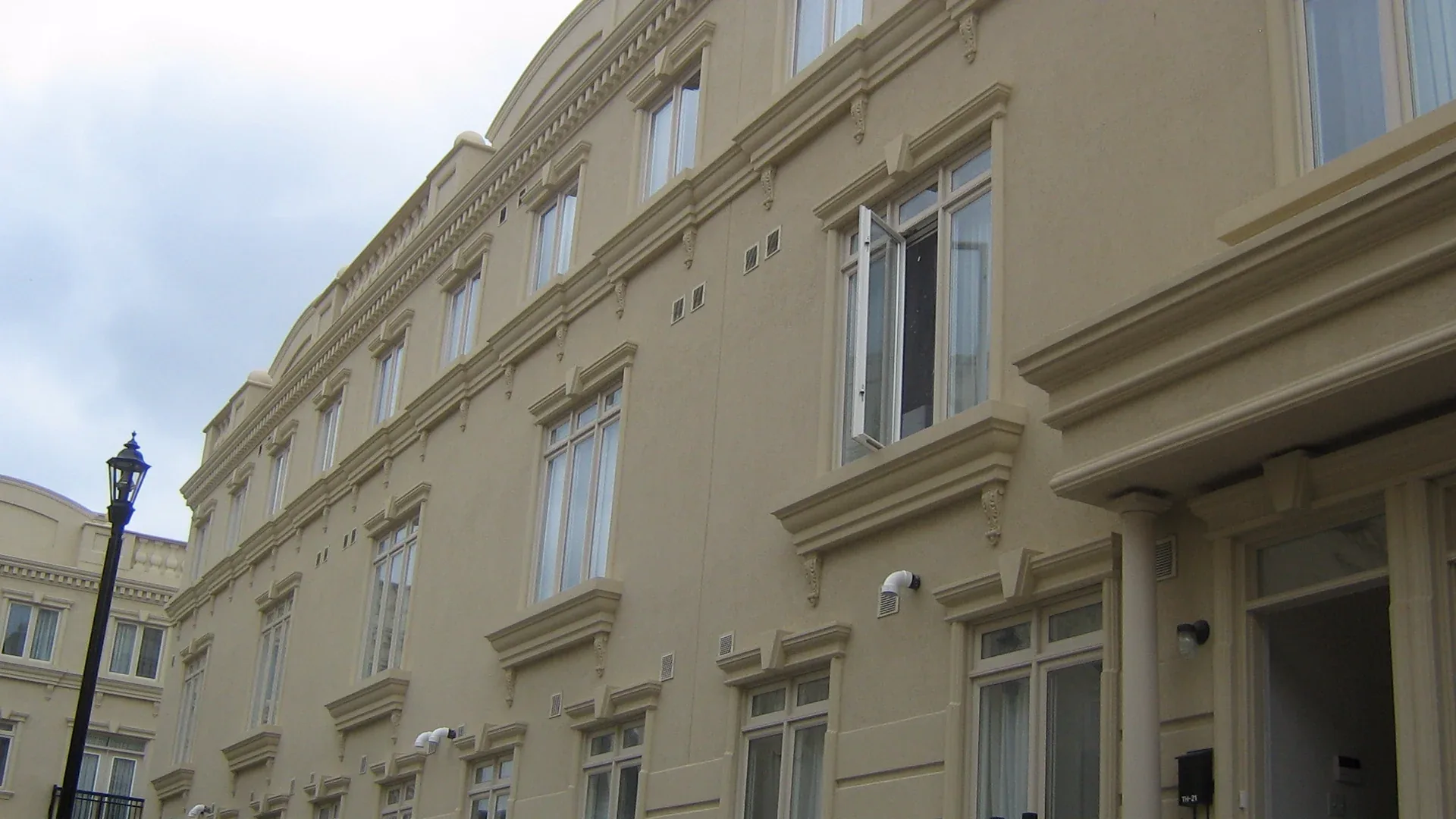A consistent architectural language, carried across the façade.