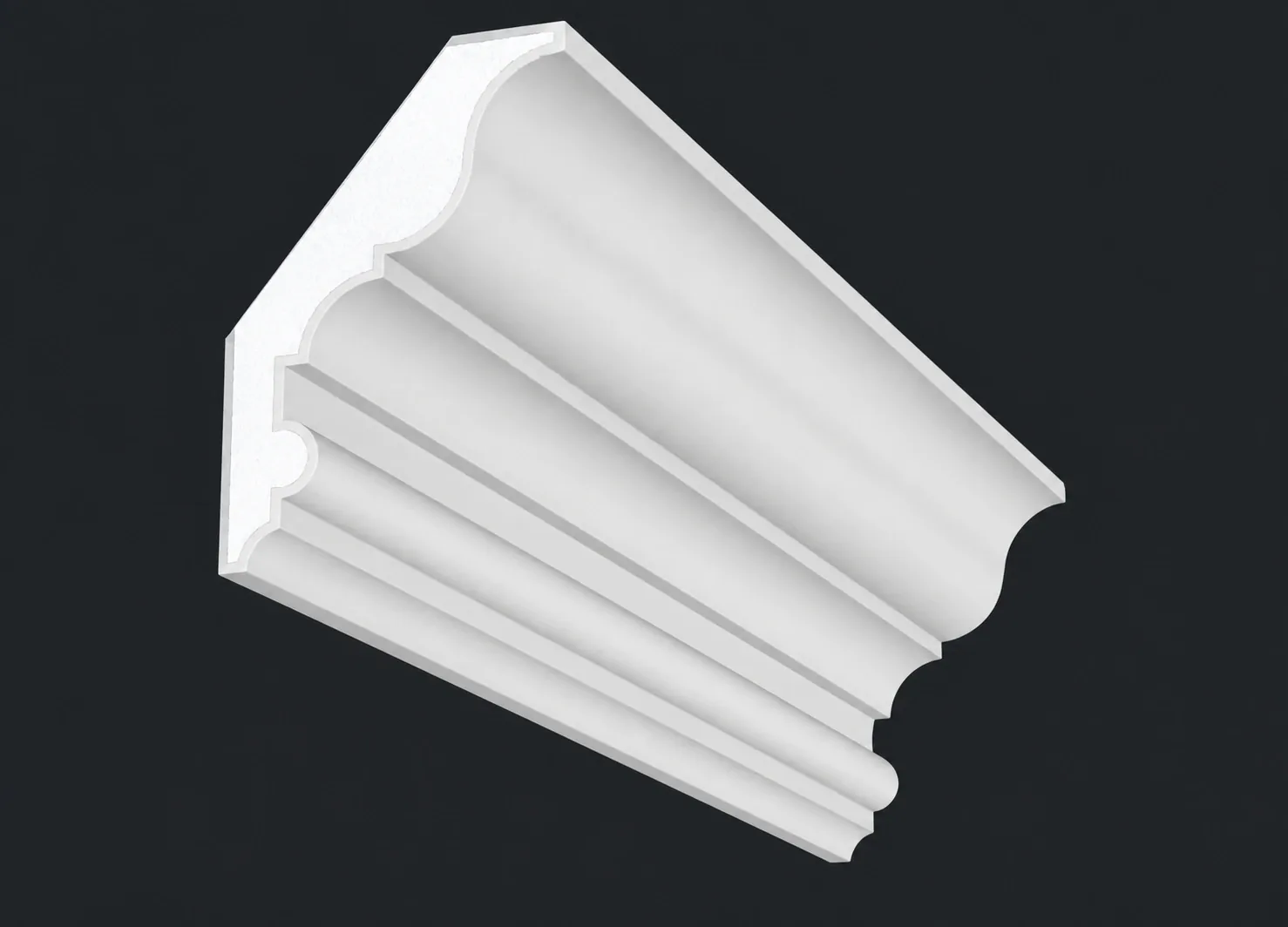 Decoralite D501 crown moulding — 3D catalogue render