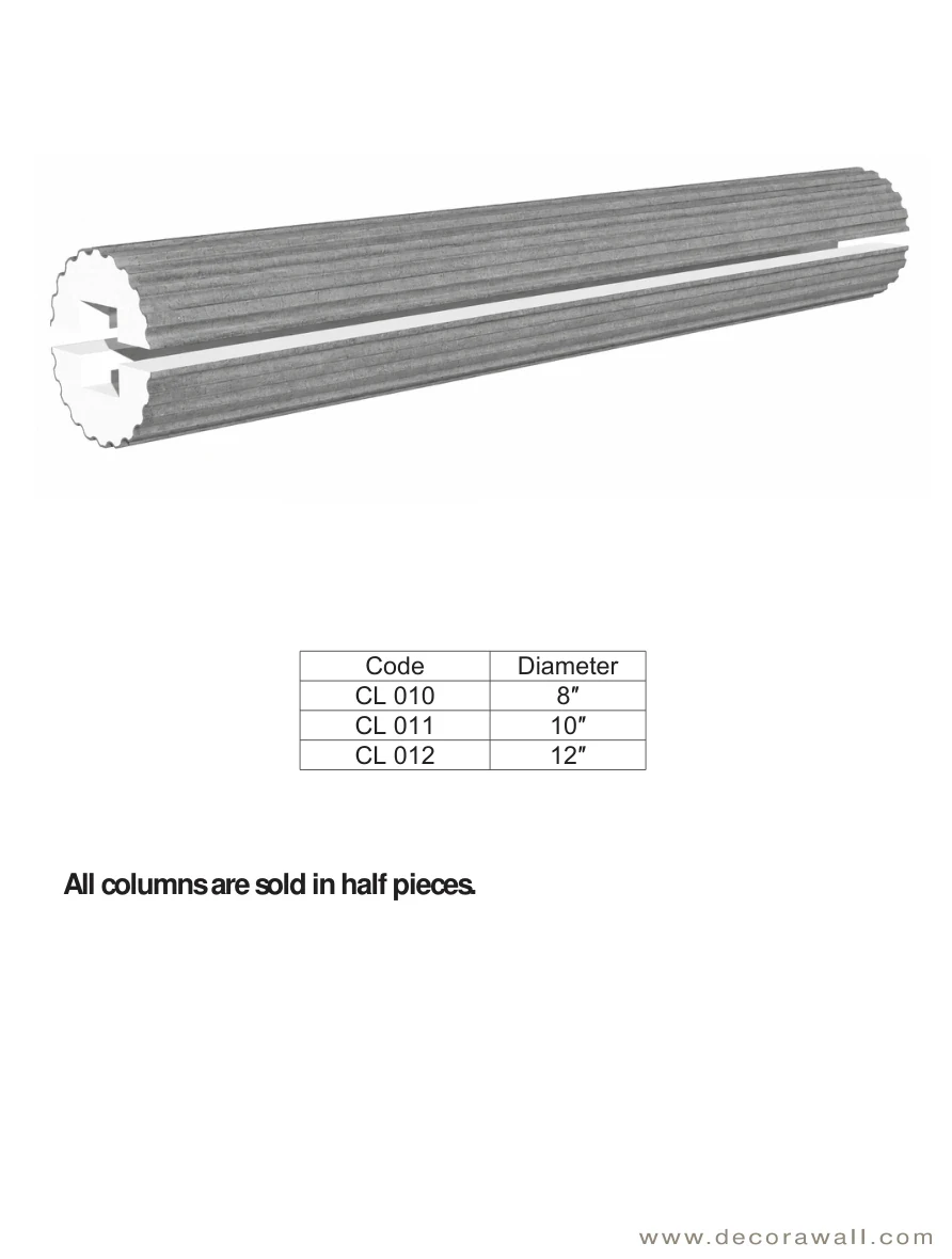 CL 012 published catalogue dimensions and technical detail