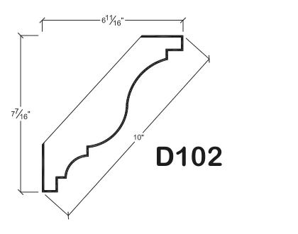 D102 published catalogue dimensions and technical detail