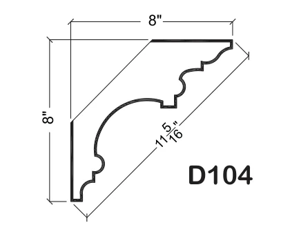 D104 published catalogue dimensions and technical detail