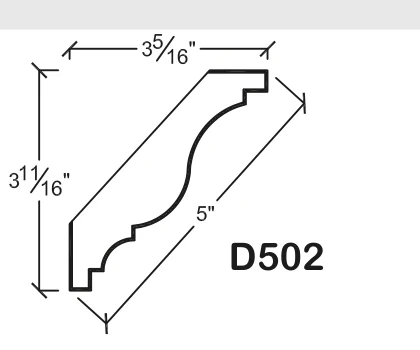 D502 published catalogue dimensions and technical detail
