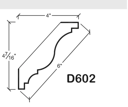 D602 published catalogue dimensions and technical detail