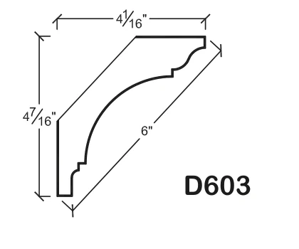 D603 published catalogue dimensions and technical detail