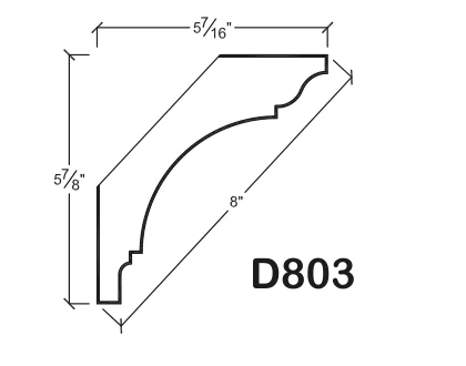 D803 published catalogue dimensions and technical detail
