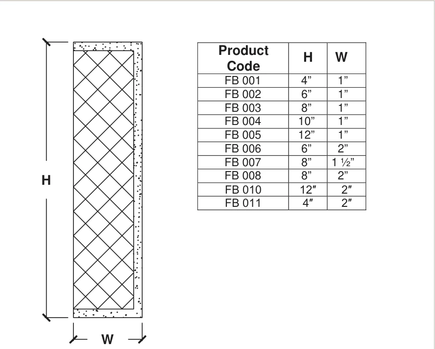 FB 007 published catalogue dimensions and technical detail
