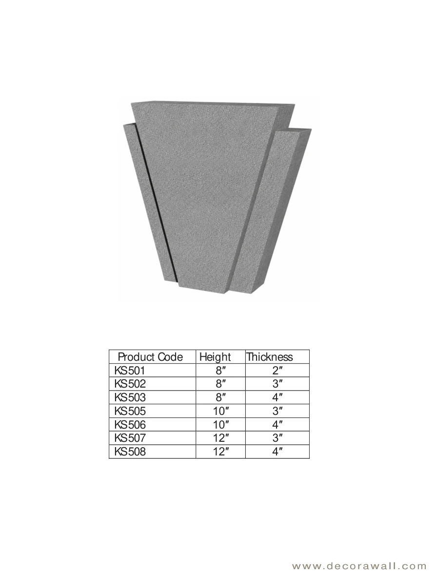 KS 507 published catalogue dimensions and technical detail